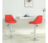 VIDAXL Tabourets rouge similicuir