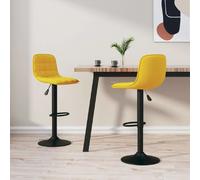 VidaXL Tabourets Velours Jaune