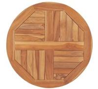 vidaXL Plateau de table rond 48984 – Teck massif 2,5 cm × 60 cm – Brun G