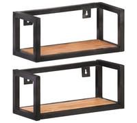 Vidaxl ?Tag¿¿Res Murales 2 Pcs 40 Cm Bois D'acacia Massif Marron