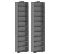 vidaXL ?tag¿¿res suspendues de rangement 2 pcs 10 niveaux Tissu Gris
