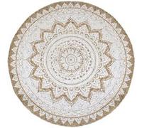 vidaXL Tapijt met print rond 180 cm gevlochten jute343587 Beige G