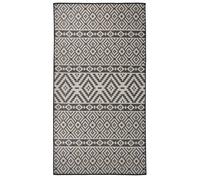 vidaXL Buitenkleed met patroon platgeweven 80x150 cm zwart340848 Noir G