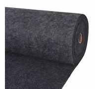 vidaXL Tapis anthracite 1,2 x 15 m en polyester, élégant, rectangulaire, moderne, enroulable, pour l'intérieur ou l'extérieur, structure nervurée, décoration pratique
