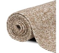 Vidaxl Tapis Basketweave Naturel Et Blanc 200 X 290 Cm Jute