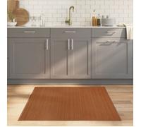 vidaXL Tapis Carré Marron 100x100 cm Bambou, Tapis de Salon, Tapis de Cuisine, Tapis carré, Tapis de Chambre à Coucher