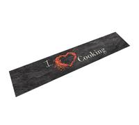 Tapis de cuisine lavable impression cuisine noir 60x300 cm 136551
