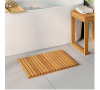 Vidaxl Tapis de bain antidérapant en bois marron 60 x 40 cm