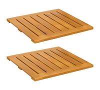 vidaXL Tapis de bain Uni Marron 50 x 50 cm bois