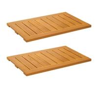 vidaXL Tapis de bain Uni Marron 60 x 40 cm bois