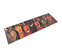 vidaXL Tapis de Cuisine Lavable Impression Cuillère Épices, Carpette de Salle à Manger Antidérapante, Moquette Intérieur et Extérieur, Moderne, 45x150 cm