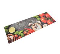 vidaXL Tapis de Cuisine Lavable Impression Légumes, Paillasson Antidérapant, Tapis de Sol, Paillasson Absorbant, Moderne, 60x180 cm Velours