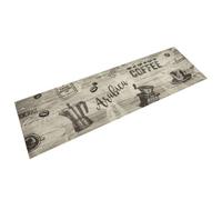 vidaXL Tapis de cuisine lavable imprimé café gris 45x150 cm velours