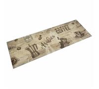 vidaXL Tapis de Cuisine Lavable Imprimé Café, Paillasson Antidérapant, Tapis de Sol, Tapis devant Évier, Moderne, Marron 4005579