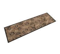 vidaXL Tapis de cuisine Morning lavable imprimé velours 45x150 cm brun