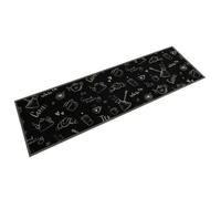 vidaXL Tapis de cuisine lavable Morning – velours imprimé noir 45x150 cm