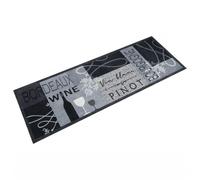 vidaXL Tapis de cuisine lavable imprimé Wine gris 60x180 cm velours