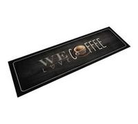 vidaXL Tapis de Cuisine Lavable Texte Coffee, Paillasson Antidérapant, Tapis de Sol, Tapis Devant Évier, Moderne, 45x150 cm Velours