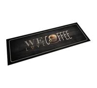 vidaXL Tapis de Cuisine Lavable Texte Coffee, Paillasson Antidérapant, Tapis de Sol, Tapis Devant Évier, Moderne, 60x180 cm Velours