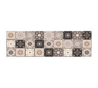 vidaXL Tapis de Cuisine Mosaïque Gris et Beige 300 x 60 cm