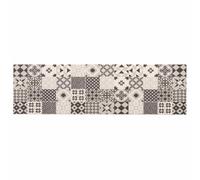 vidaXL Tapis de Cuisine Mosaïque Grise 180 x 60 cm 100% Polyamide
