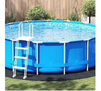 VIDAXL Tapis de piscine extérieur rond Ø 428 cm - Tissu non tissé noir, pliable
