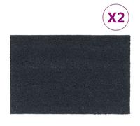 Vidaxl Tapis De Porte 2 Pcs Gris Foncé 40x60 Cm Fibre De Coco Touffeté