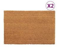 Vidaxl Tapis De Porte 2 Pcs Naturel 40x60 Cm Fibre De Coco Touffeté
