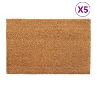 Vidaxl Tapis De Porte 5 Pcs Naturel 40x60 Cm Fibre De Coco Touffeté