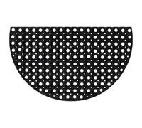 VIDAXL TAPIS DE PORTE DEMI-ROND - Noir