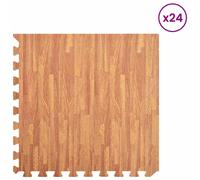 vidaXL : Tapis de protection pour le fond de piscine, 24 pièces, bois, 8,64 m², mousse EVA