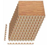 vidaXL Tapis de protection pour fond de piscine, 50 pièces, bois, 18 m², en mousse EVA