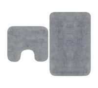 Tapis de salle de bain 2 pcs Tissu Gris