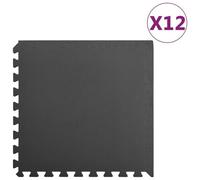 Vidaxl Tapis De Sol 12 Pcs 4,32¿ Mousse Eva Noir