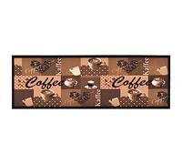 vidaXL Tapis de Sol de Cuisine Lavable Paillasson Moquette de Sol Tapis de Couloir Tapis Antidérapant Moquette de Cuisine Marron Café 45x150 cm