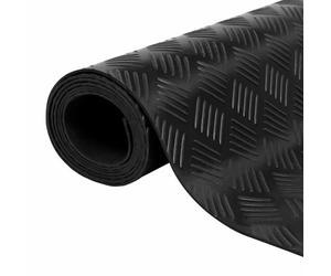 vidaXL Tapis de Sol Noir 1 x 5 m Caoutchouc, Tapis de Jardin, Sol en Caoutchouc Durable, extérieur antidérapant, Nettoyage Rapide, Sol Protecteur Polyvalent