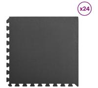 vidaXL Tapis de sol pour piscine, 24 pièces, noir, 8,64 m², mousse EVA