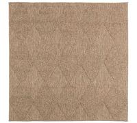 vidaXL Tapis de Surface Carré AGIRA Naturel 200 x 200 cm Polyester, Tapis de Salon, Design Moderne, antidérapant, intérieur ou extérieur, Polyester texturé, Doux au Toucher