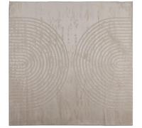 vidaXL Tapis de Surface Carré Galati Beige 240 x 240 cm Polyester, Tapis de Salon, Design antidérapant Moderne, Grand Format, Doux au Toucher, Facile à Nettoyer, texturé pour l'intérieur