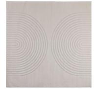 vidaXL Tapis de Surface Carré Galati Crème 120 x 120 cm Polyester, Tapis de Salon, Design antidérapant Moderne, Grand Format, Doux au Toucher, Facile à Nettoyer, texturé pour l'intérieur