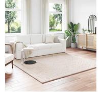 vidaXL Tapis d'intérieur SIROLO Beige 240 x 240 cm Polyester – Moderne, lavable, antidérapant