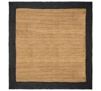 vidaXL Tapis de Surface Gris foncé 240 x 240 cm Jute, Tapis de Salon, Fait Main en Jute Beige, décor rectangulaire, Confortable revêtement de Sol élégant