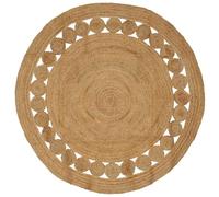 vidaXL Tapis de Surface Naturel Ø 180 cm Jute, Salon, Tapis en Jute Fait Main, Tapis Rond Moderne, Tapis Doux écolo, Revêtement de Sol Pratique