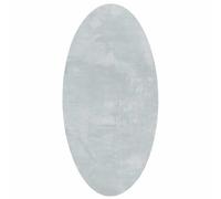 vidaXL Tapis de Surface Ovale HUARTE Gris 100 x 200 cm 100% Polyester, Tapis de Couloir Élégant, Design Ovale Moderne, Résistant, Antidérapant, Lavable en Machine, Facile à Nettoyer