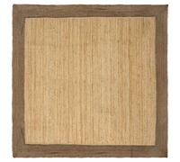 Vidaxl Tapis De Surface Rectangulaire Naturel Et Gris 240 X 240 Cm