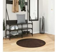vidaXL Tapis de surface Rond HUARTE Marron Ø 80 CM Polyester, Salon, Tapis moderne, Conception antidérapante, Intérieur,42022476