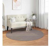 Vidaxl Tapis De Surface Rond Lugo Taupe Ø 120 Cm Polyester