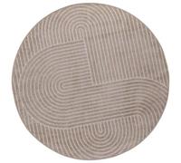 Vidaxl Tapis De Surface Rond Palmeras Beige Ø 120 Cm Polyester
