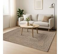 vidaXL Tapis de Zone Naturel et Noir 160 x 230 cm Jute