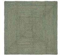 vidaXL Tapis de zone Vert olive 160 x 160 cm Jute 42010459